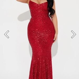 Red formal dress